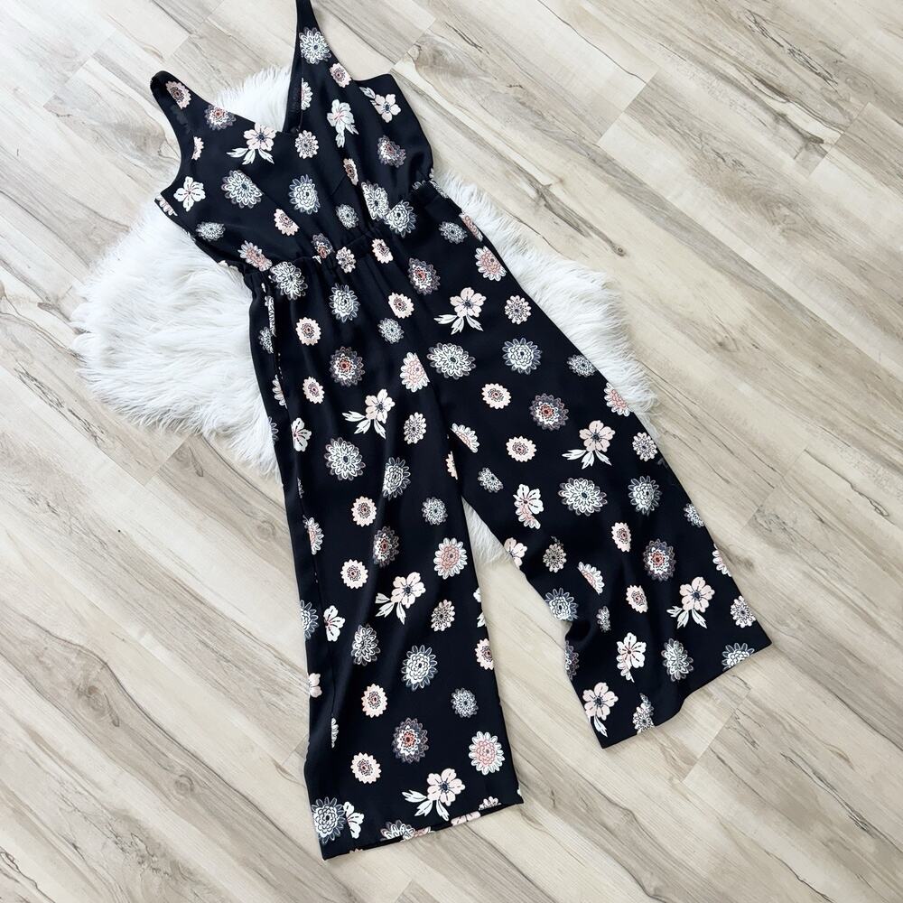 Ann Taylor Floral Sleeveless Pants Jumpsuit Cottagecore Granny Core KK531
